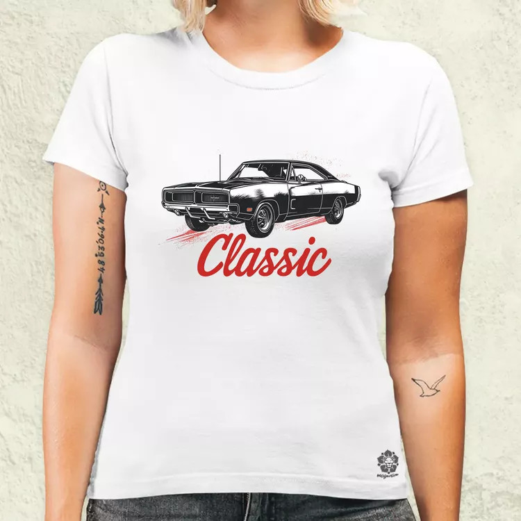 Klasszikus 1969 Dodge Charger v3 női póló