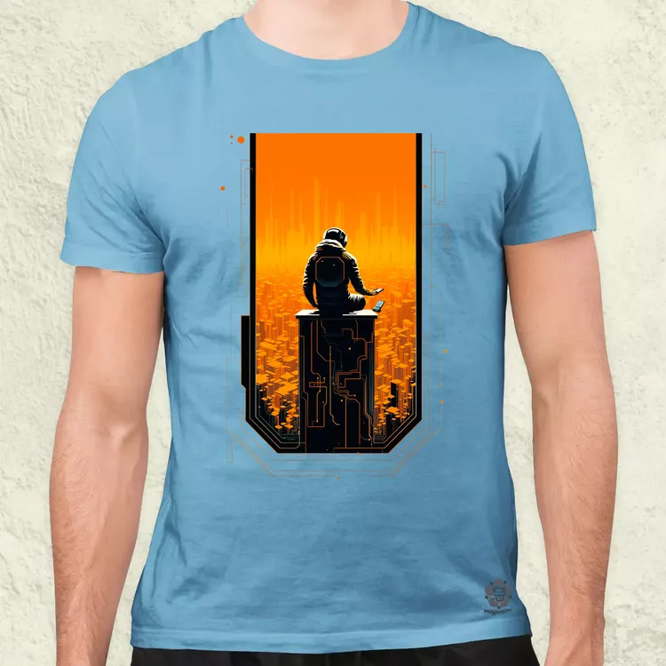 Mono vektor cyberpunk v4 férfi póló
