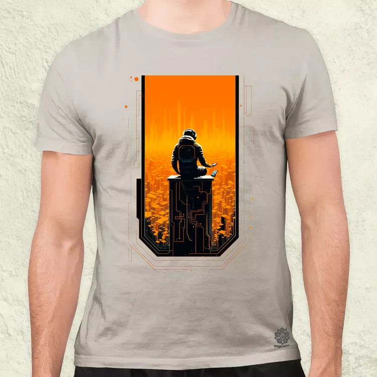 Mono vektor cyberpunk v4 férfi póló