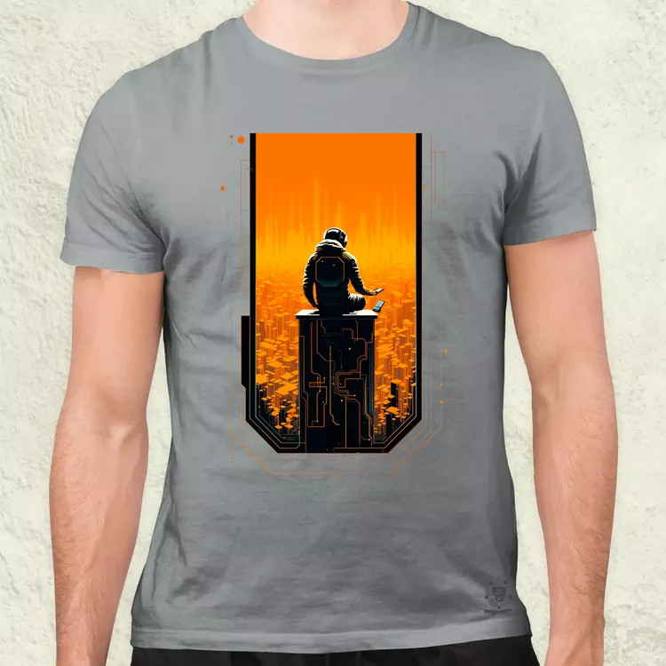 Mono vektor cyberpunk v4 férfi póló
