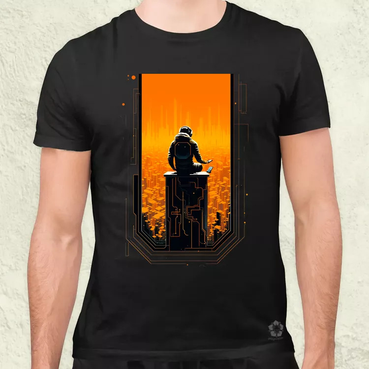 Mono vektor cyberpunk v4 férfi póló