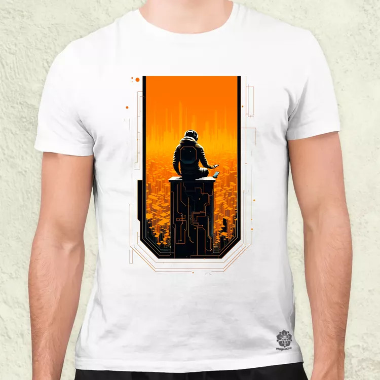 Mono vektor cyberpunk v4 férfi póló