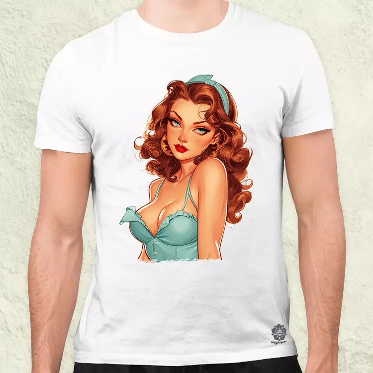 Pin-up girl portré v1 férfi póló