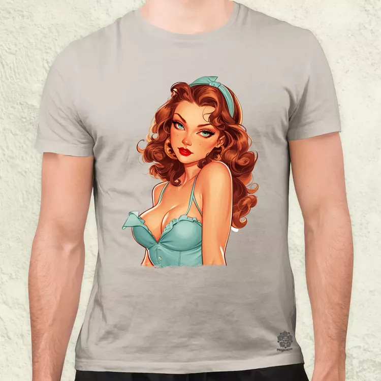 Pin-up girl portré v1 férfi póló