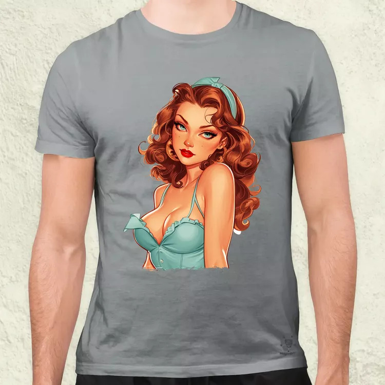 Pin-up girl portré v1 férfi póló