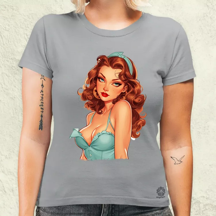 Pin-up girl portré v1 női póló