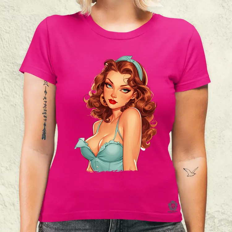Pin-up girl portré v1 női póló