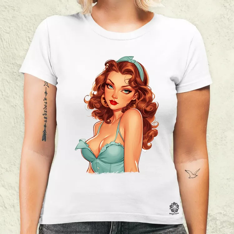 Pin-up girl portré v1 női póló