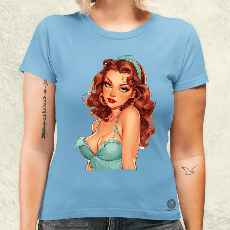 Pin-up girl portré v1 női póló