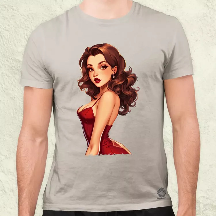 Pin-up girl portré v2 férfi póló