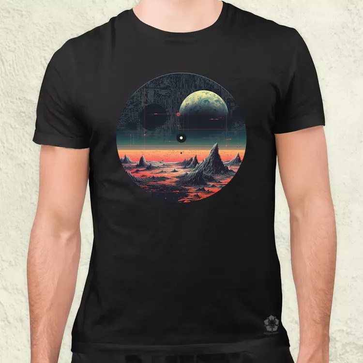 Pixelart bakelit a holdon v4 férfi póló