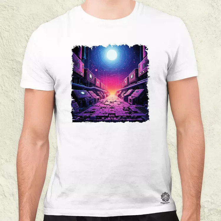Pixelart bakelit az űrben v3 férfi póló