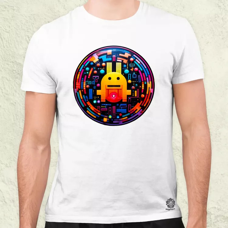Pixelart bakelit az űrben v6 férfi póló