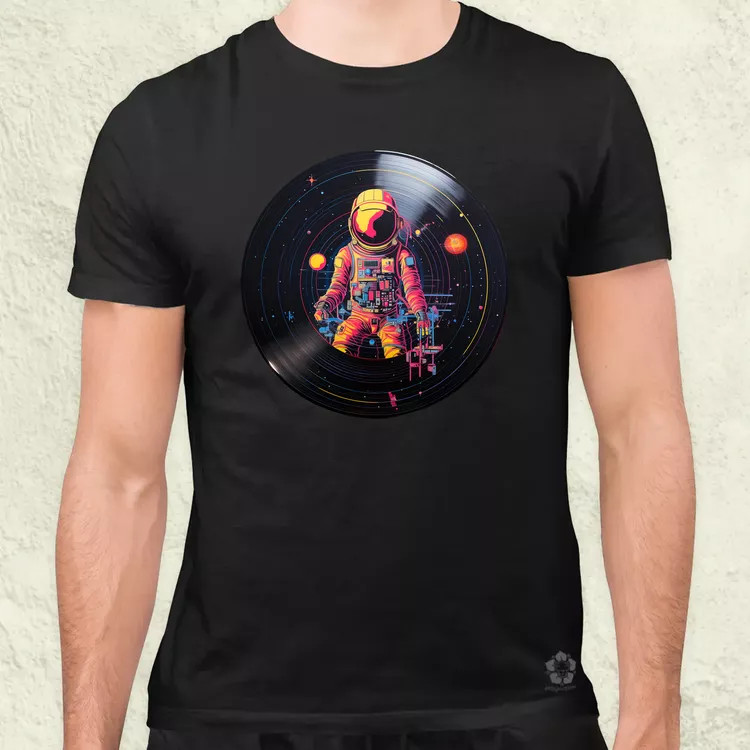 Pixelart bakelit az űrben v9 férfi póló