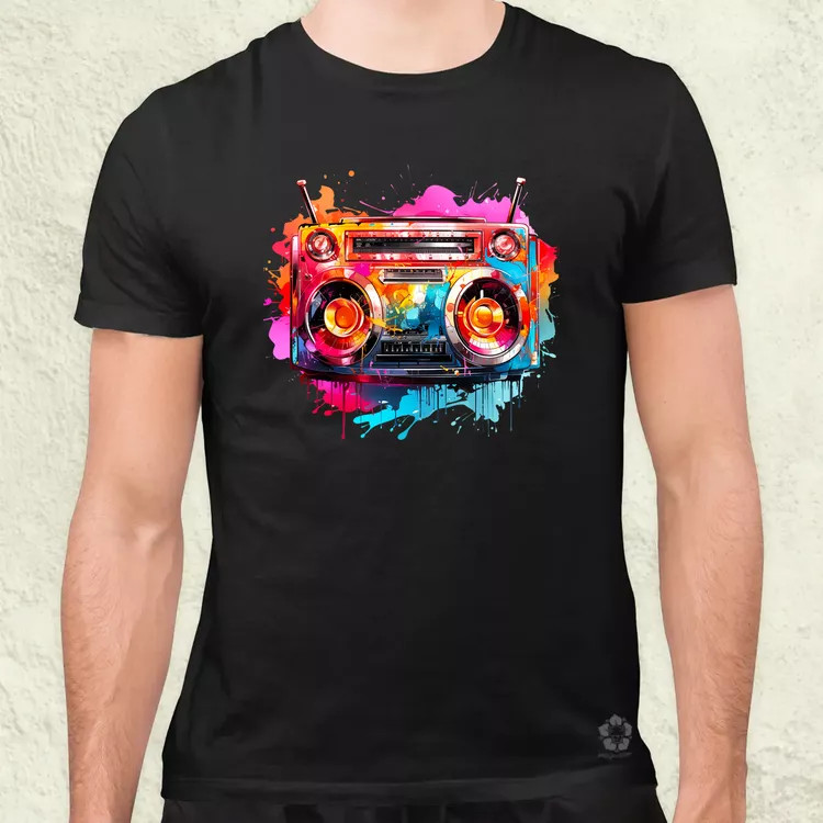 Retró boombox v2 férfi póló