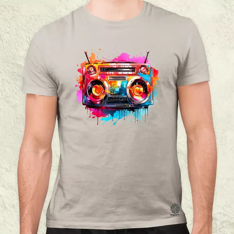 Retró boombox v2 férfi póló