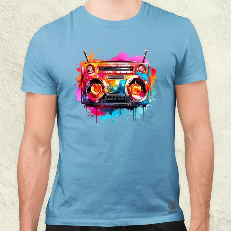 Retró boombox v2 férfi póló
