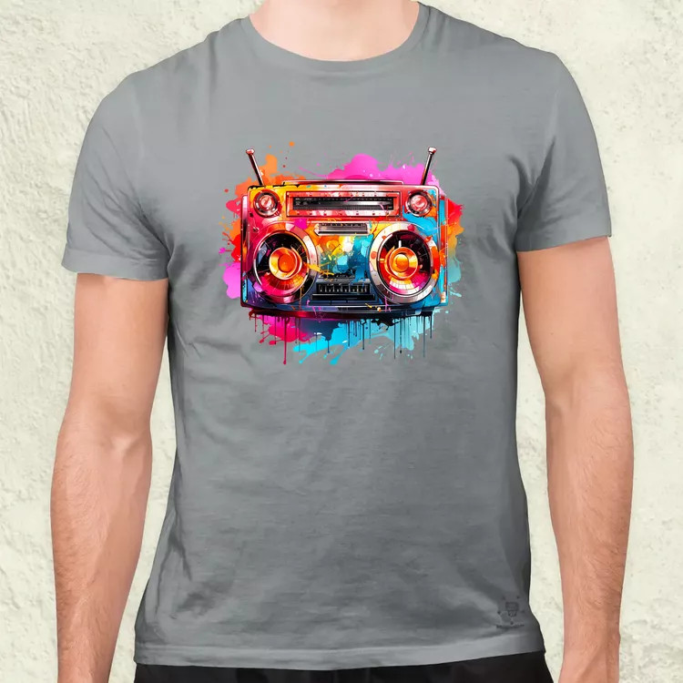 Retró boombox v2 férfi póló