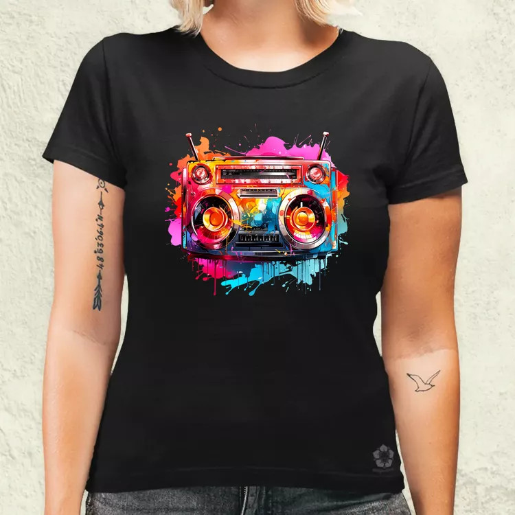 Retró boombox v2 női póló
