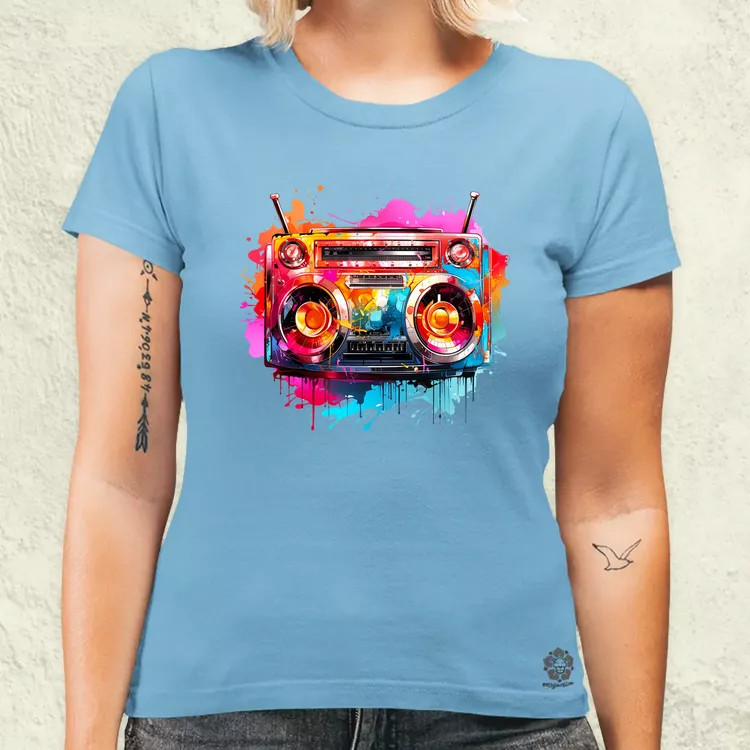 Retró boombox v2 női póló