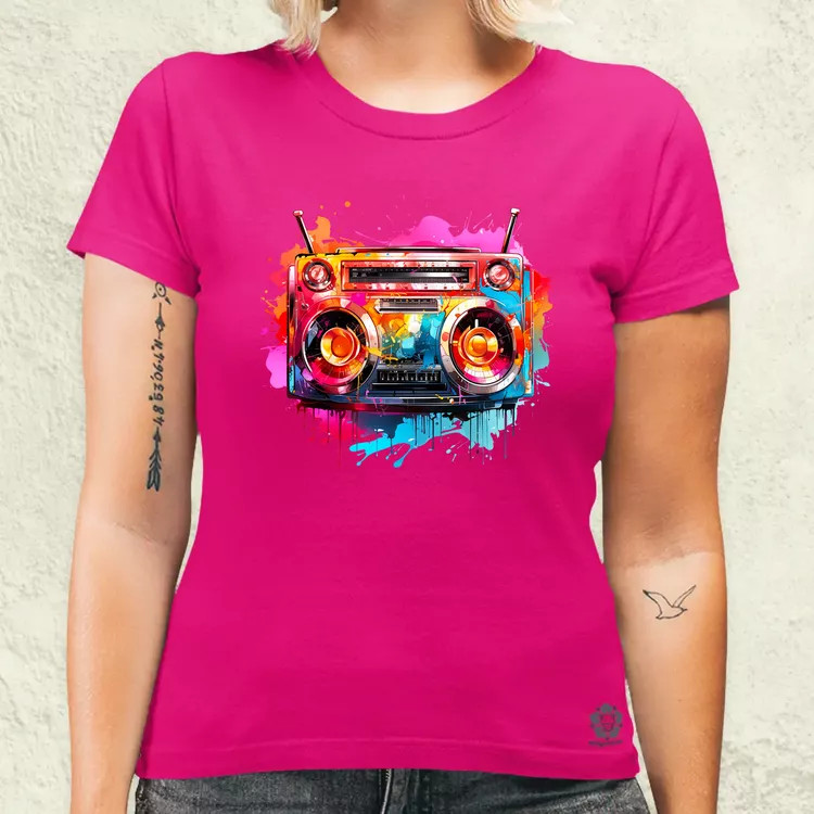Retró boombox v2 női póló