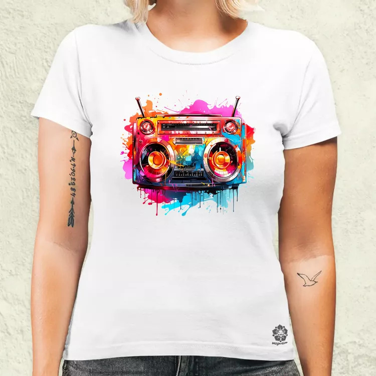 Retró boombox v2 női póló