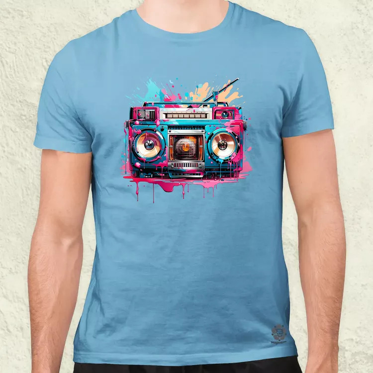 Retró boombox v4 férfi póló