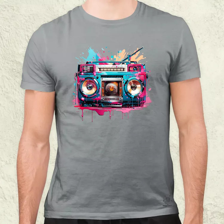 Retró boombox v4 férfi póló