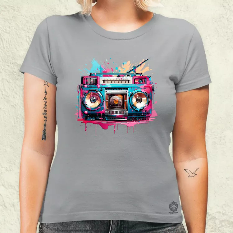 Retró boombox v4 női póló