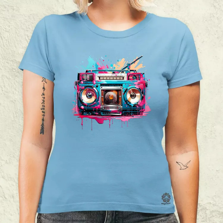Retró boombox v4 női póló