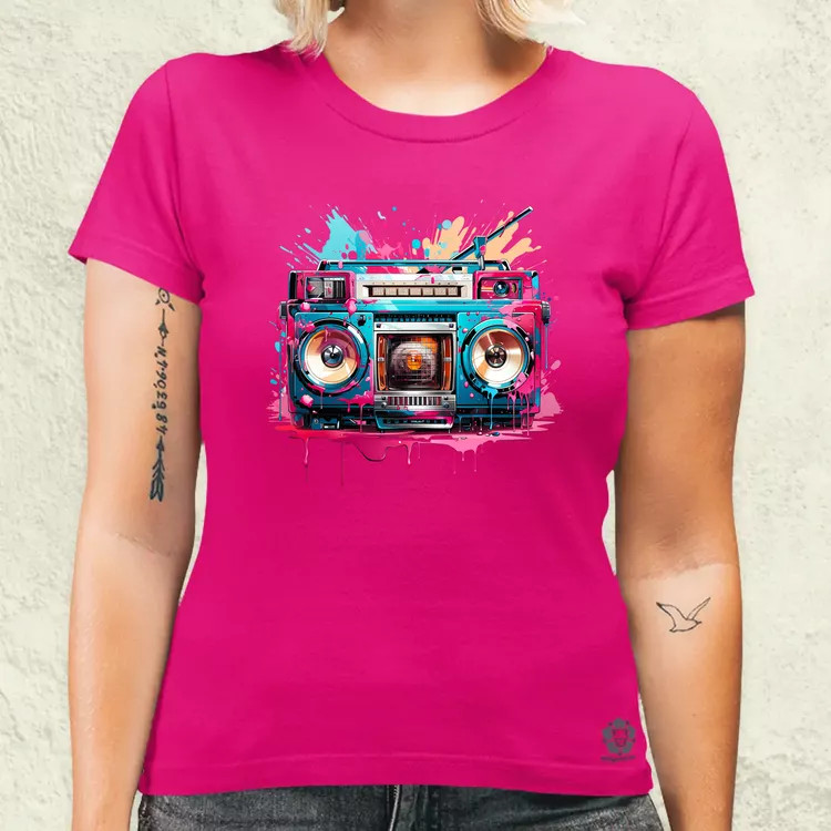 Retró boombox v4 női póló