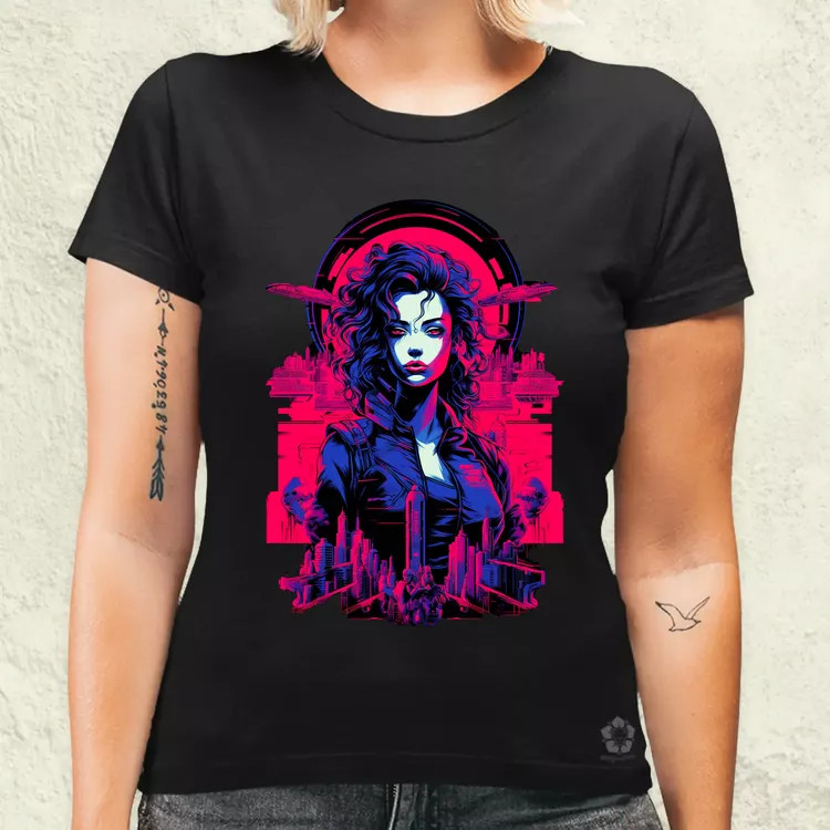 Retró cyberpunk v2 női póló