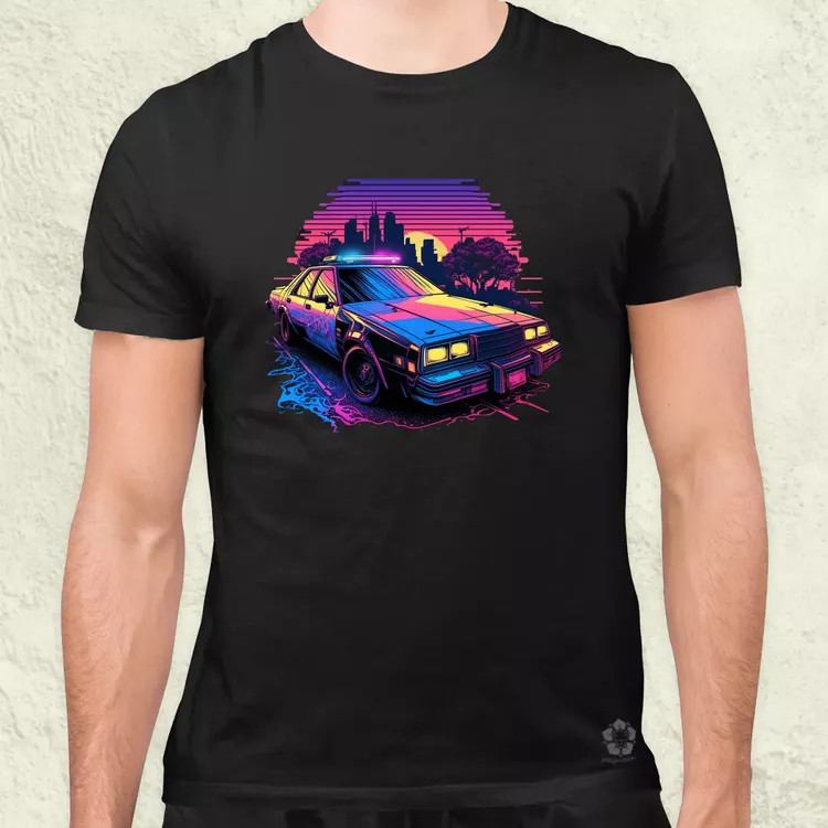 Retró hullám 1980 Dodge Diplomat Police Car v1 férfi póló