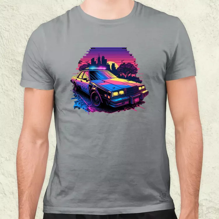 Retró hullám 1980 Dodge Diplomat Police Car v1 férfi póló