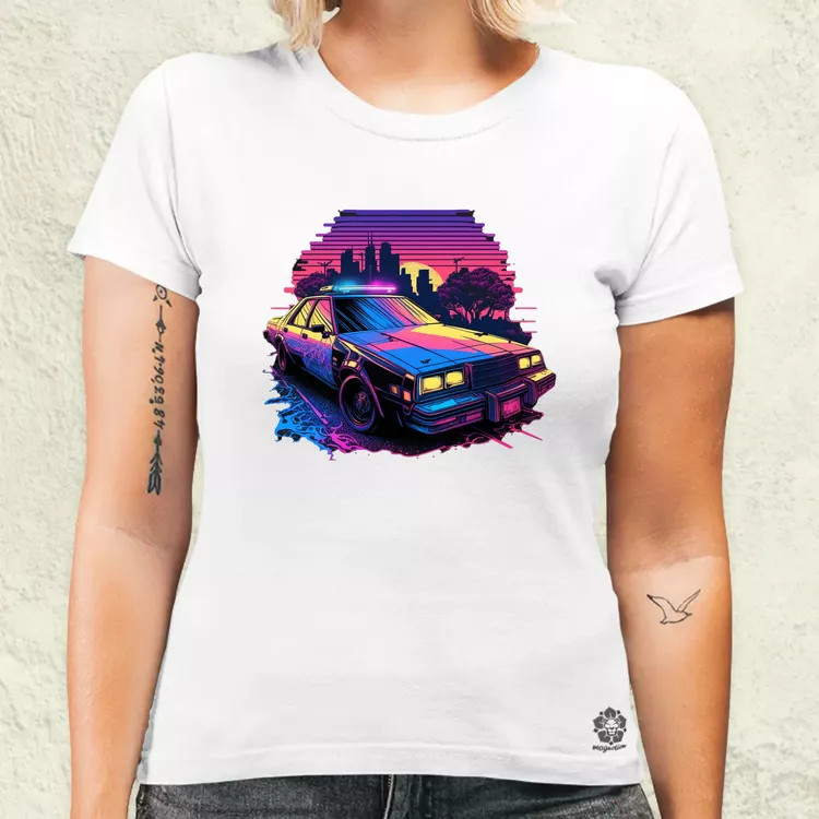 Retró hullám 1980 Dodge Diplomat Police Car v1 női póló
