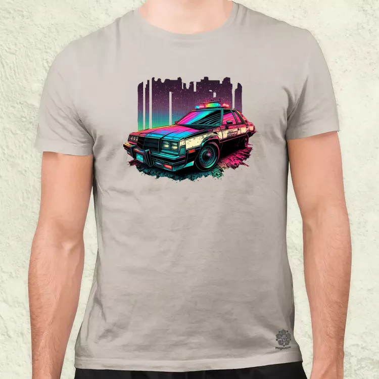 Retró hullám 1980 Dodge Diplomat Police Car v2 férfi póló