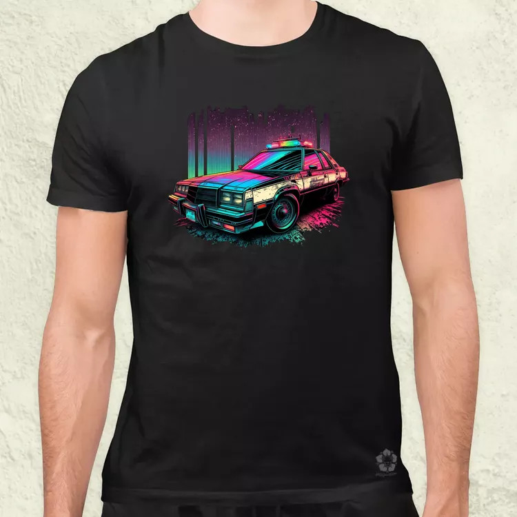 Retró hullám 1980 Dodge Diplomat Police Car v2 férfi póló