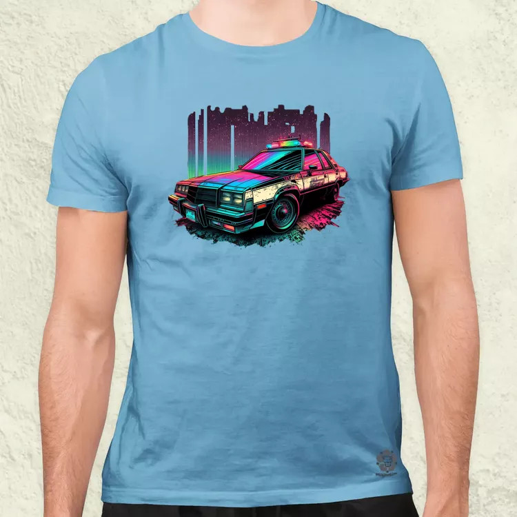 Retró hullám 1980 Dodge Diplomat Police Car v2 férfi póló