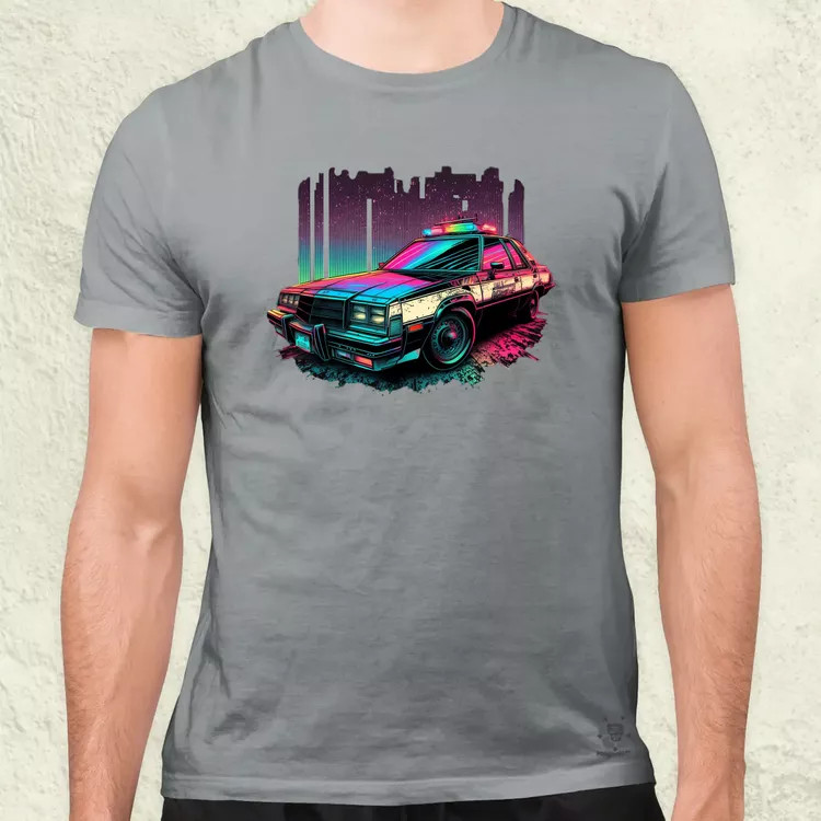 Retró hullám 1980 Dodge Diplomat Police Car v2 férfi póló