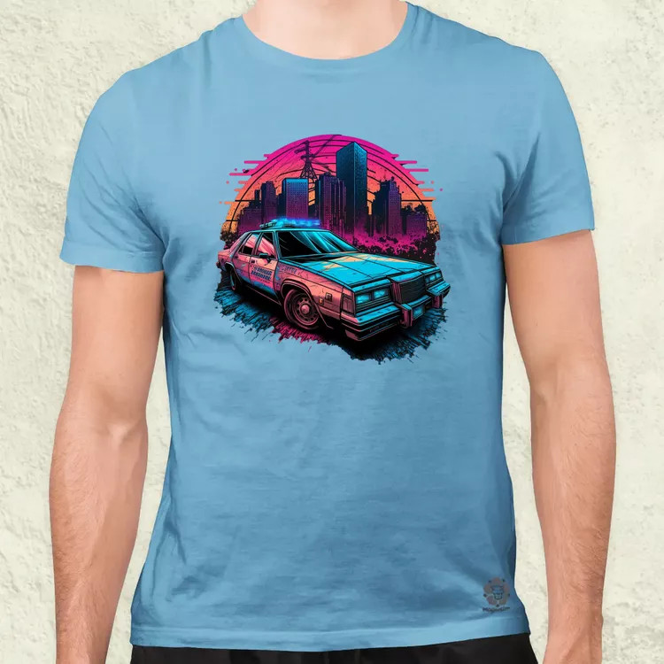 Retró hullám 1980 Dodge Diplomat Police Car v3 férfi póló