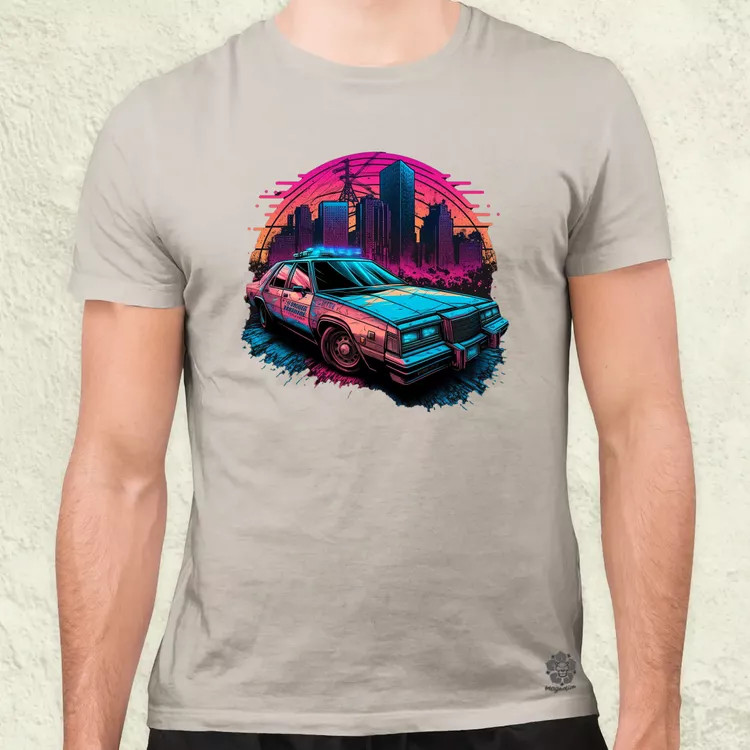 Retró hullám 1980 Dodge Diplomat Police Car v3 férfi póló