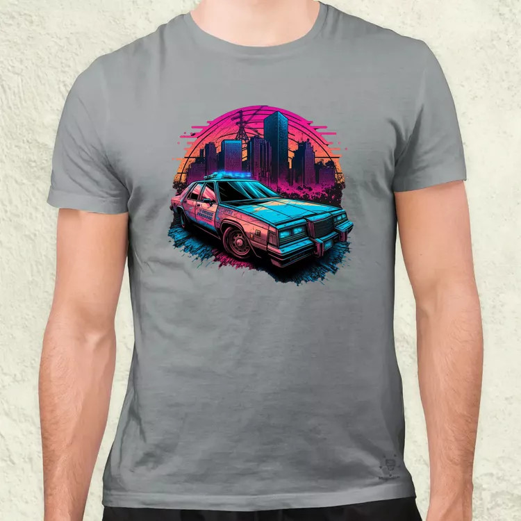 Retró hullám 1980 Dodge Diplomat Police Car v3 férfi póló