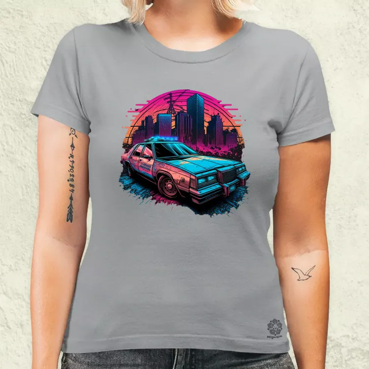 Retró hullám 1980 Dodge Diplomat Police Car v3 női póló