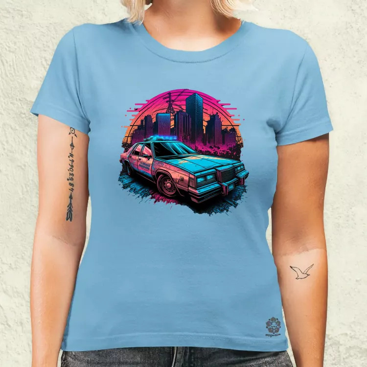Retró hullám 1980 Dodge Diplomat Police Car v3 női póló