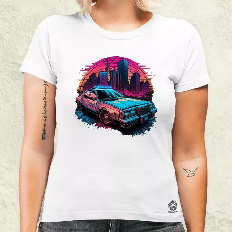 Retró hullám 1980 Dodge Diplomat Police Car v3 női póló