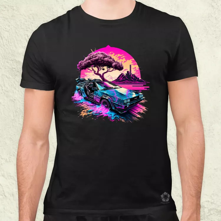 Retró hullám DeLorean DMC v1 férfi póló