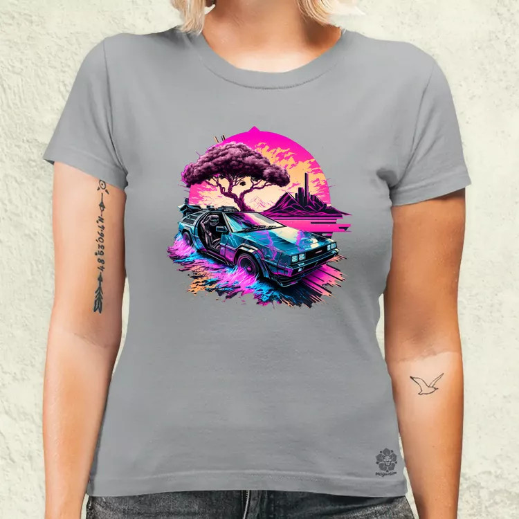 Retró hullám DeLorean DMC v1 női póló