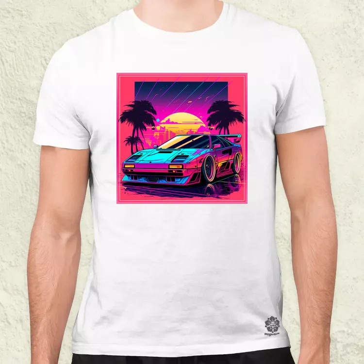 Retró hullám Ferrari F-40 v1 férfi póló