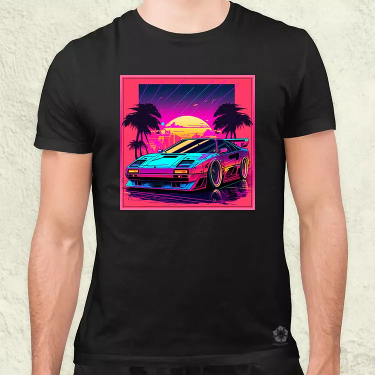 Retró hullám Ferrari F-40 v1 férfi póló