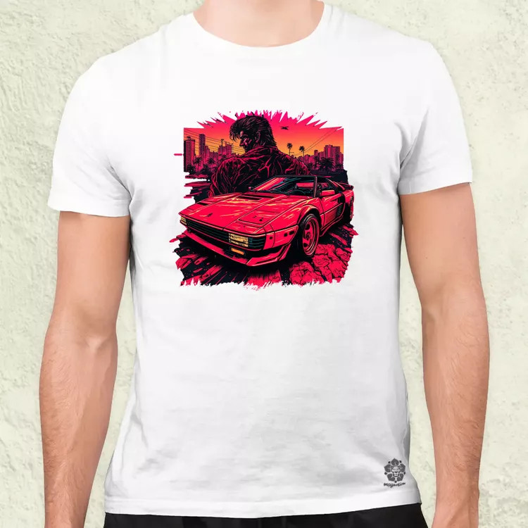 Retró hullám Ferrari Testarossa v1 férfi póló